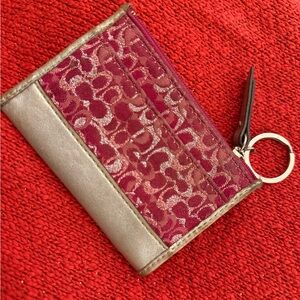 Coach Hot Pink and Metallic Coin Purse